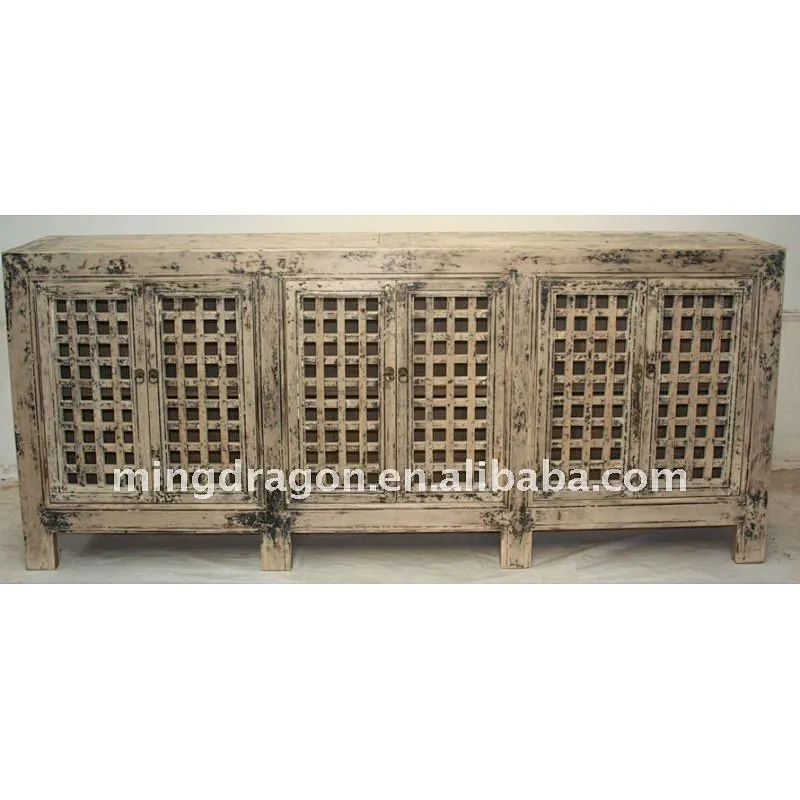 Chinese Antique Natural Wood Colour Six Door Big Cabinet 223*46*96cm