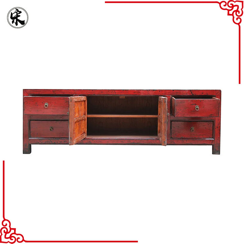 hot sell design antique old wooden TV console stands cabinet