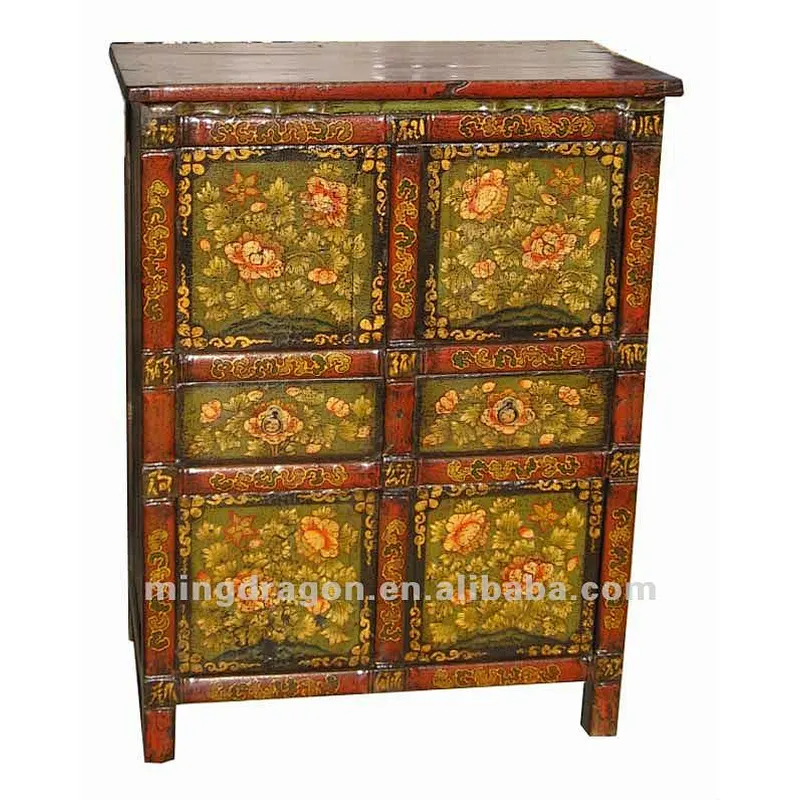 Chinese antique furniture pine wood Tibetan Cabinet