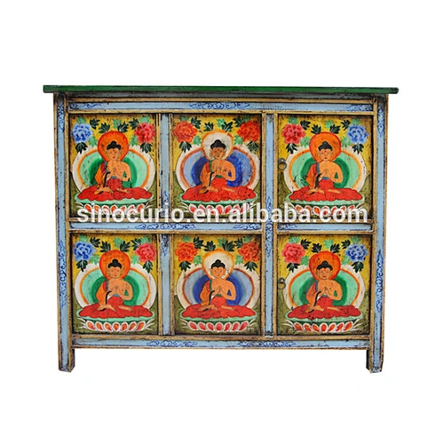 Tibetan antique reproduction hand-painted furniture China living room cabinet