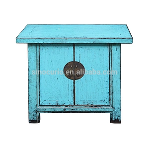 Antique handmade colorful painted cabinet solid wood small cabinet