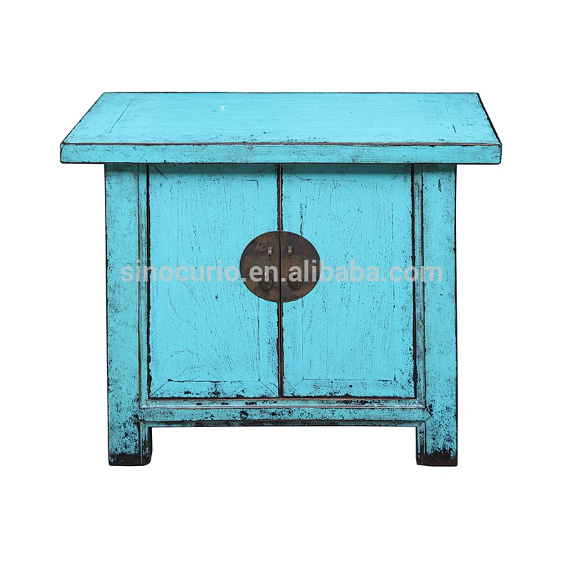 Antique handmade colorful painted cabinet solid wood small cabinet