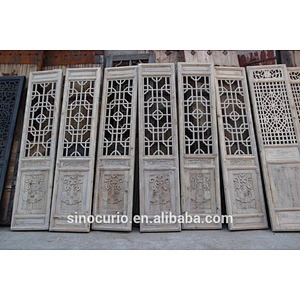 Chinese Antique Carving Wood Folding Screen Room Divider
