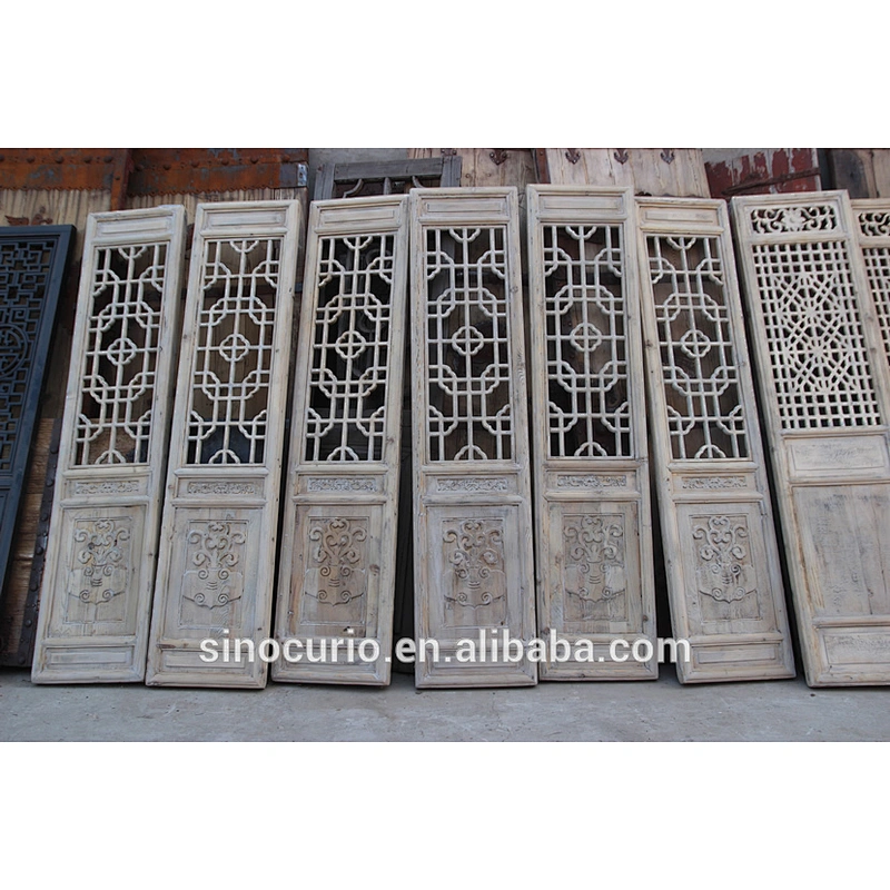 Chinese Antique Carving Wood Folding Screen Room Divider