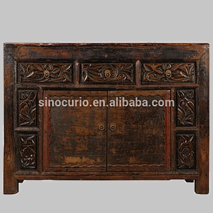 Oriental distressed furniture three drawer two door living room furniture