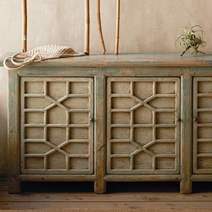 Chinese rustic oriental furniture classic style distressed Shabby Chic sideboard
