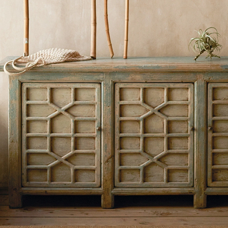 Chinese rustic oriental furniture classic style distressed Shabby Chic sideboard