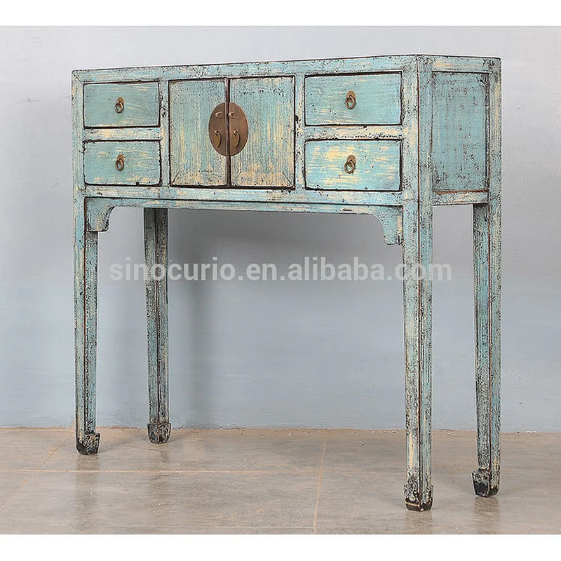 Chinese antique narrow console table wooden high side thin table