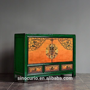 Antique recycle wood painted buffet