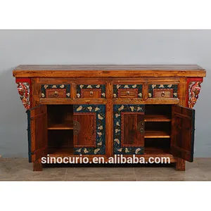 Chinese Antique Wooden Carved Sideboard Buffet