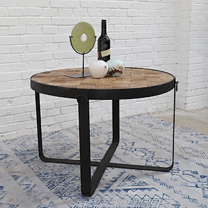 Antique Vintage small metal wood industrial rustic tray side table nesting coffee table