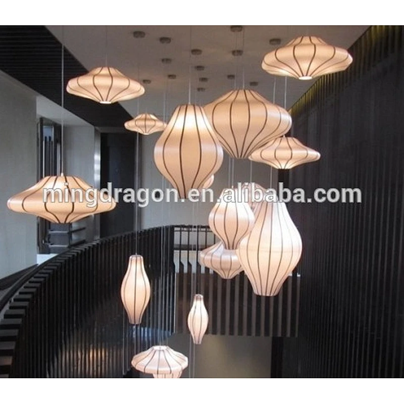 Hanging chinese fabric lantern for indoor decoration