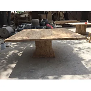 Chinese recycle antique vintage reclaimed solid wood natural dining table