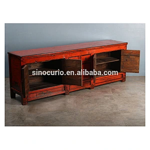 Chinese antique furniture television stand living room new model tv cabinet with showcase