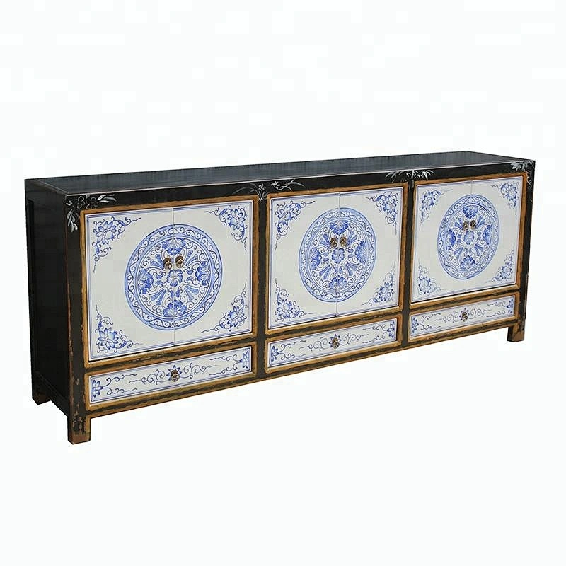 Living room Chinese hand painted buffet sideboard