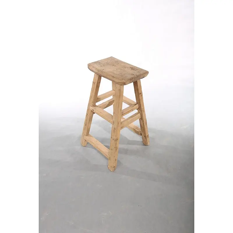 Chinese Antique Distressed Recycled Solid Wood Country Stool