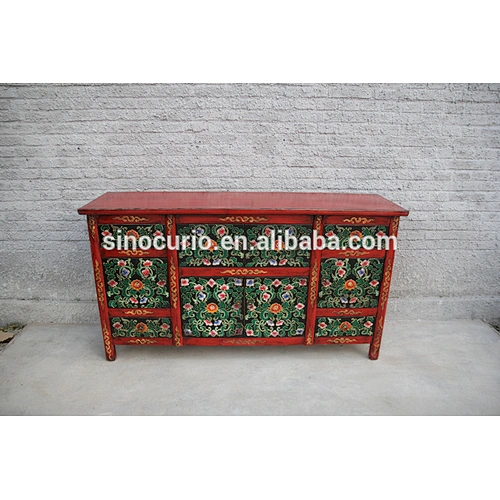 antique reproduction hand-painted furniture- Tibetan cabinet