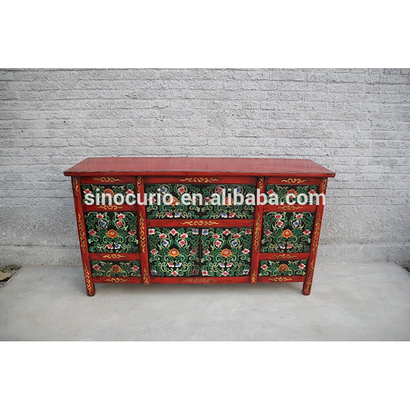 antique reproduction hand-painted furniture- Tibetan cabinet