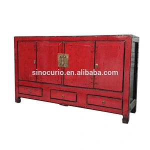 Chinese antique wooden chest furniture wooden high glossy bedroom cupboard
