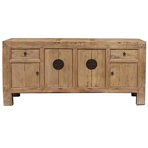 Antique recycled inlaid wood Furniture collected natural sideboard