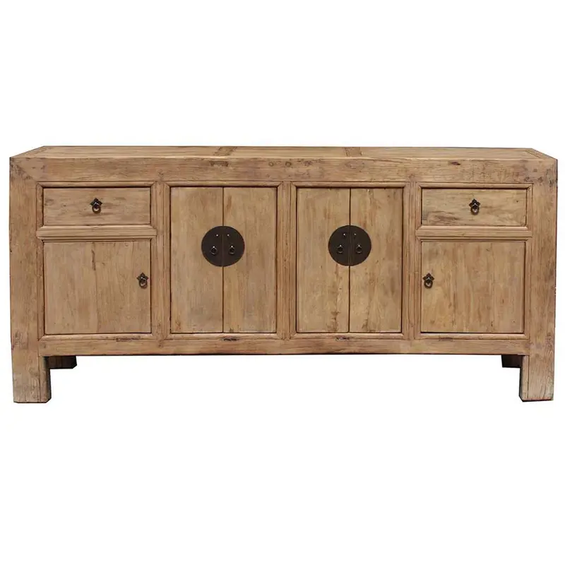 Antique recycled inlaid wood Furniture collected natural sideboard