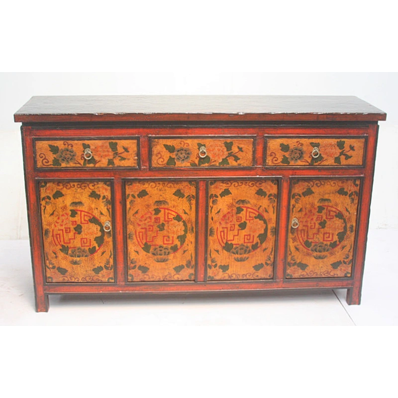chinese antique painted Mongolian cabinet
