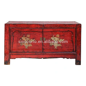 Antique Reproduction Chinese Hand Painting Furniture Mongolia cabinet