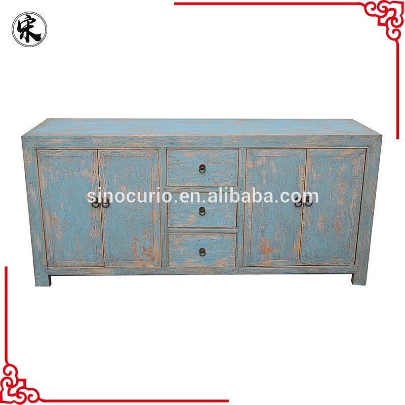 Chinese Antique Shabby Chic Solid Wood Repeoduction Furniture In Living Room