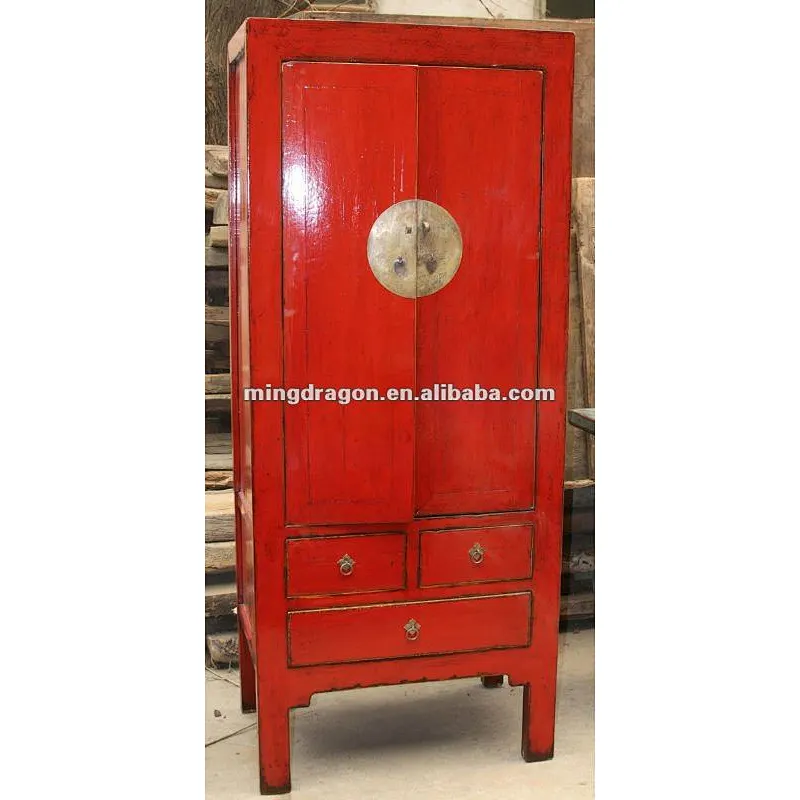 Chinese antique red wedding cabinet
