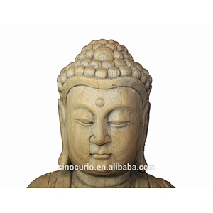 Chinese Antique Old Wooden Buddha Statue