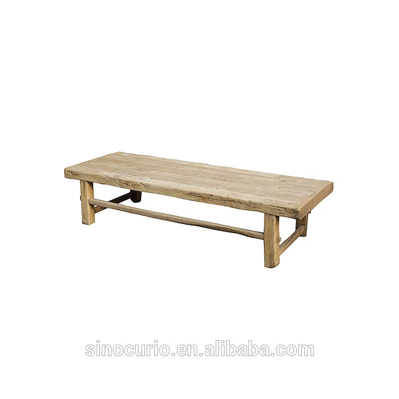 Asian wholesale rustic bleached reclaimed elm wood furniture natural coffee table