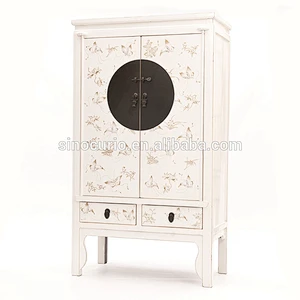 antique reproduction Chinese solid wood wedding cabinet