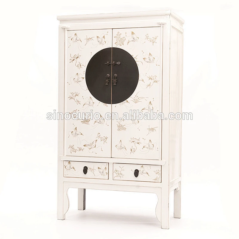 antique reproduction Chinese solid wood wedding cabinet