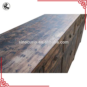 Chinese classical antique vintage recycled elm distressed sideboard buffet