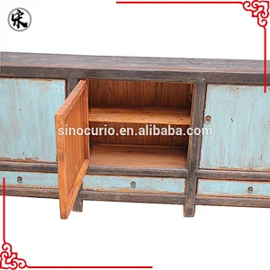 Wholesale Oriental shabby chic blue sideboard buffet furniture