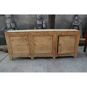 Chinese Antique Furniture Solid Natural Wood Cabinet/ Reproduction Antique Furniture three door cabinet