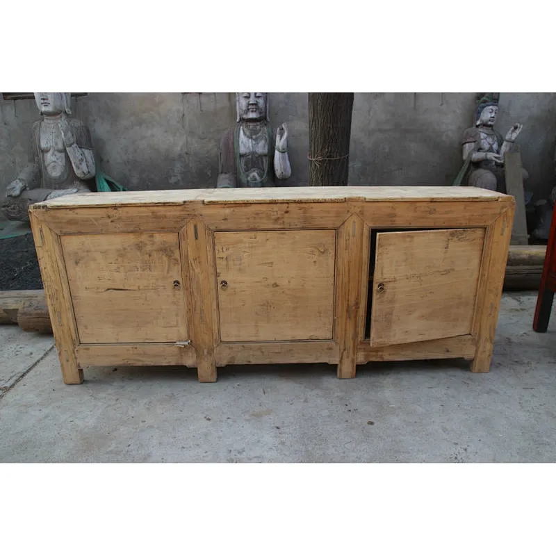 Chinese Antique Furniture Solid Natural Wood Cabinet/ Reproduction Antique Furniture three door cabinet