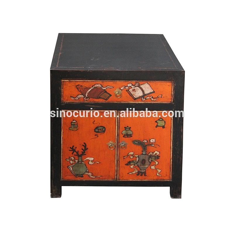chinese antique sideboard bedroom painted bedside cabinet curio night stands