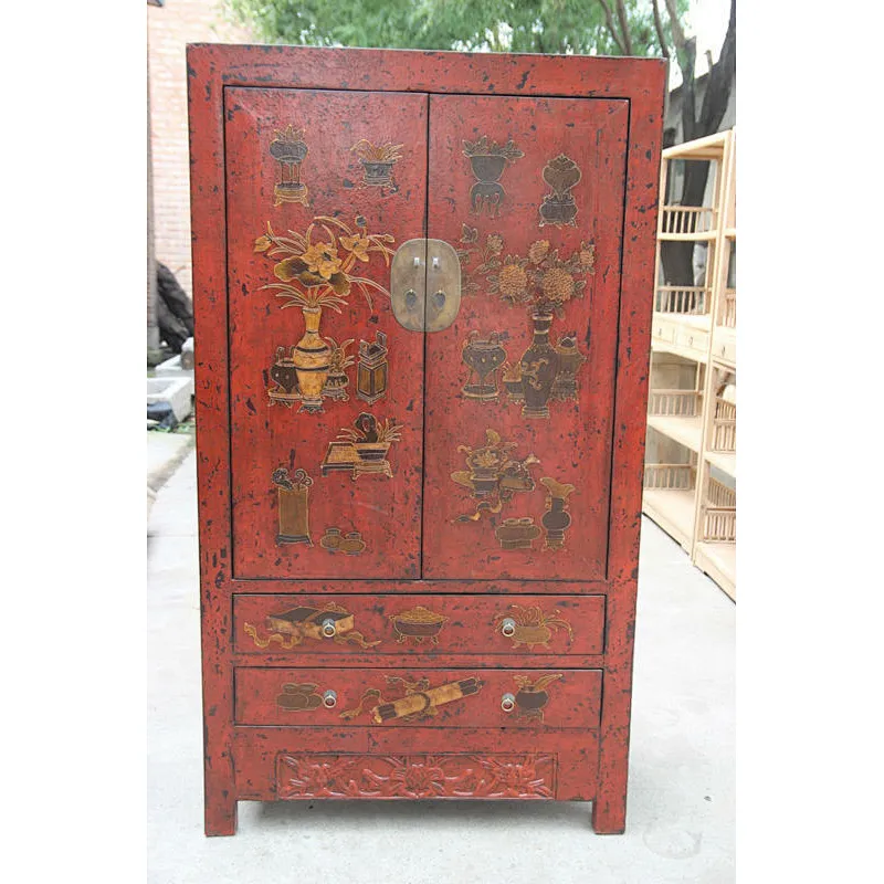 imitation chinese antique furniture/handmade painted cabinet