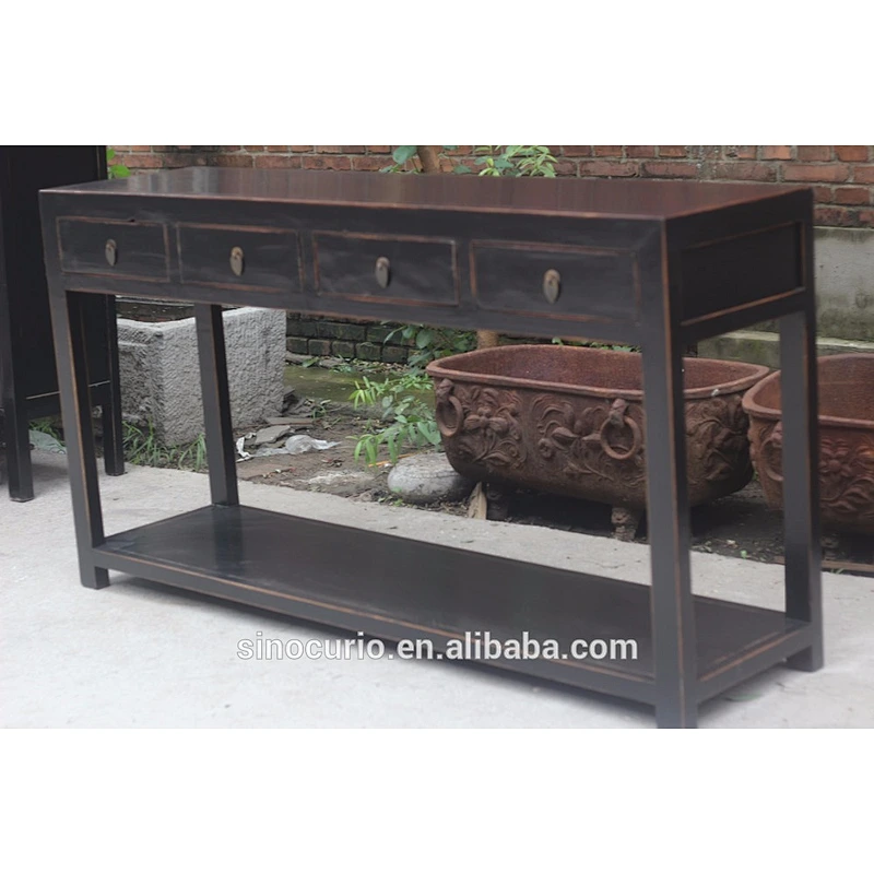 chinese antique alter table wood black console table