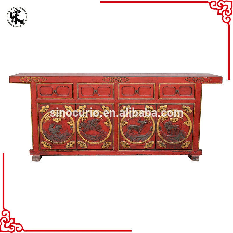 vintage reproduction carving sideboard buffet painted furniture wholesale