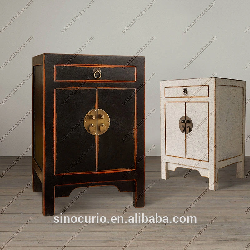 Chinese old wood furniture antique bedside cabinet TB2