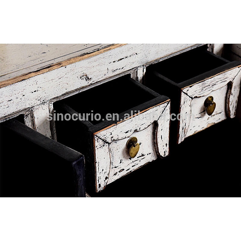 chinese antique style white wooden storage cabinet sideboard
