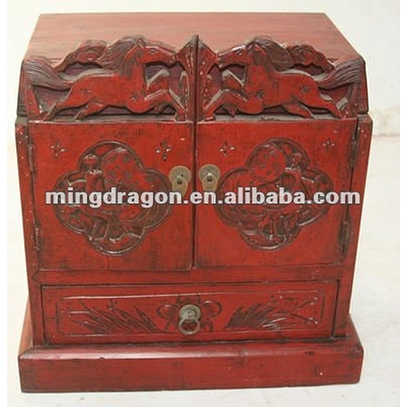 chinese antique red storage box