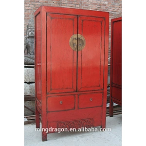Chinese Antique Furniture Hand Painted Wooden Wedding Cabinet Wardrobe