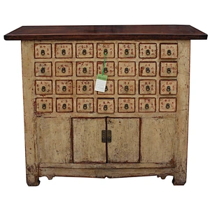 Chinese antique style Shanxi reclaimed wood rustic medicine cabinet