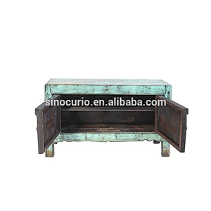 Chinese antique furniture glossy lacquered painted solid wood furniture reclaimed sideboard shoe cabinet