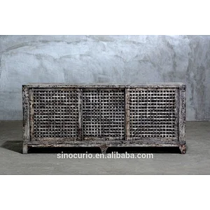 Chinese slatted buffet in black finishes