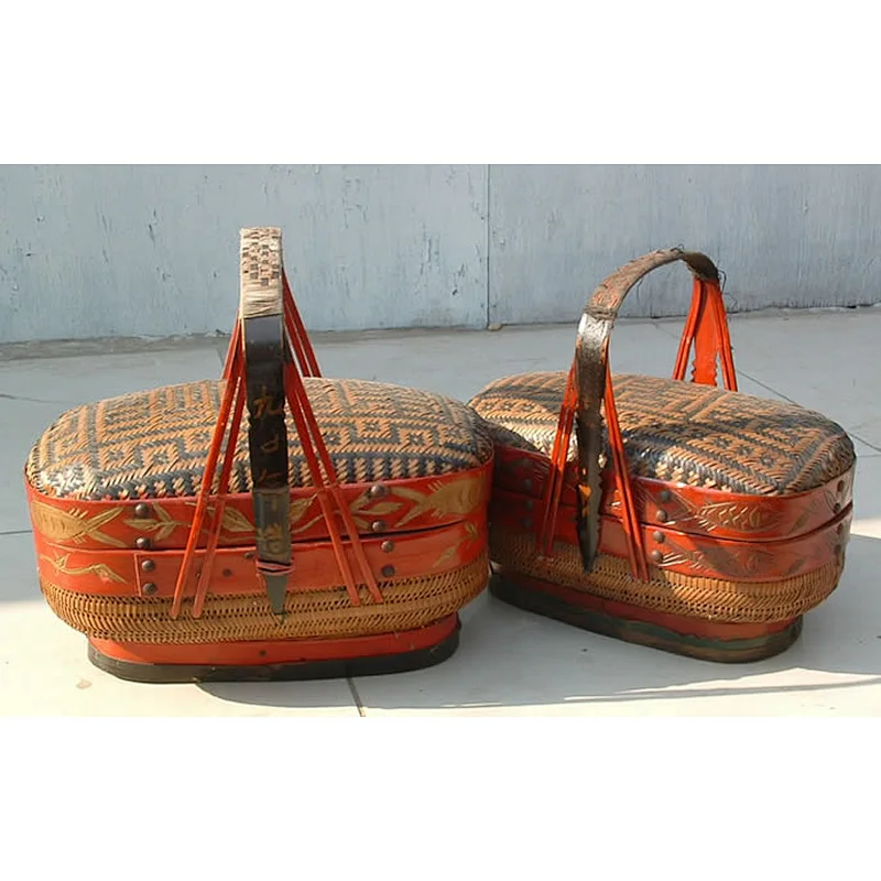 Chinese Antique Furniture-Antique Craft Wicker Basket