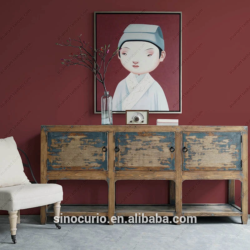 Antique furniture recycled elm wood boutique furniture